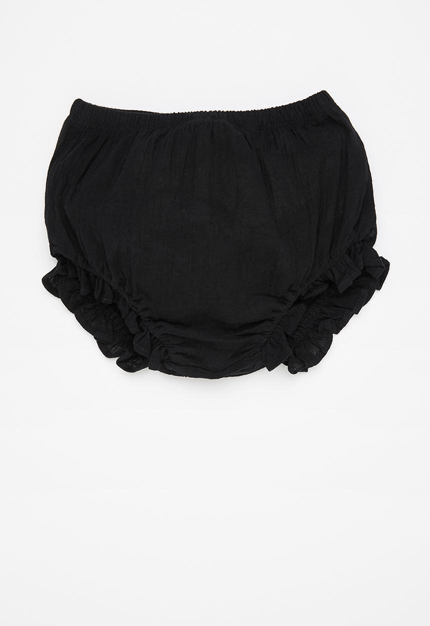 Pop Candy - Baby ruffle shorts - black