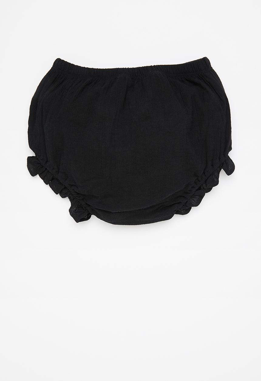 Pop Candy - Baby ruffle shorts - black