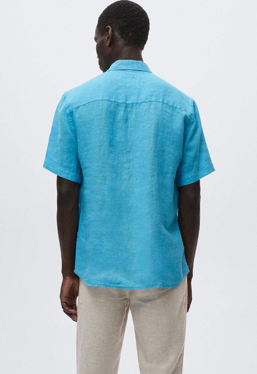 MANGO - Luz short sleeve shirt - blue