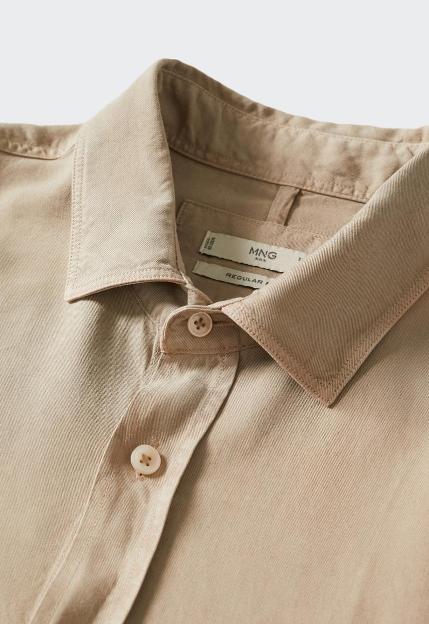 MANGO - Padul short sleeve shirt - light brown