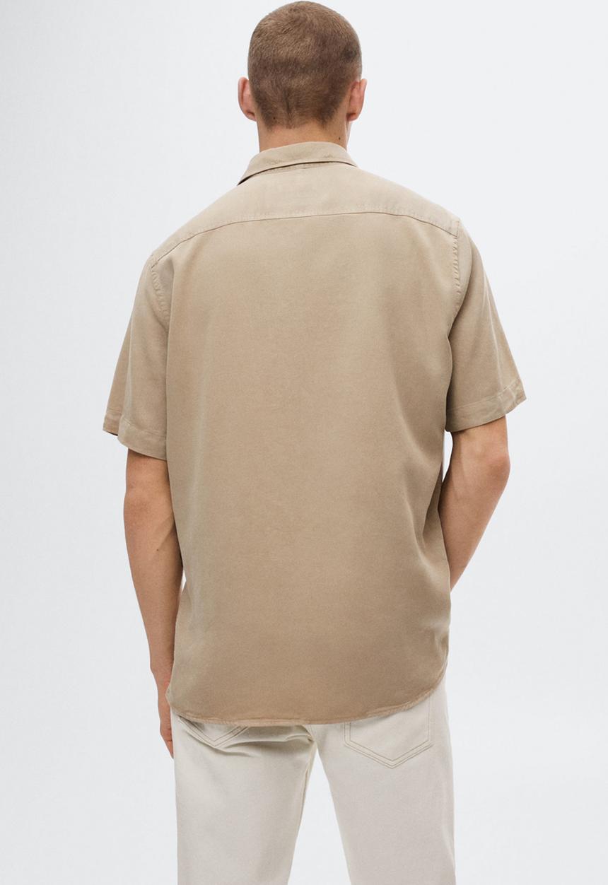 MANGO - Padul short sleeve shirt - light brown