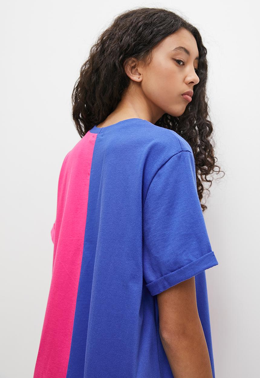Blake - Mini graphic t-shirt dress - pink & blue