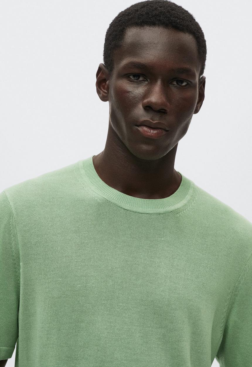 MANGO - Llino linen t-shirt - green