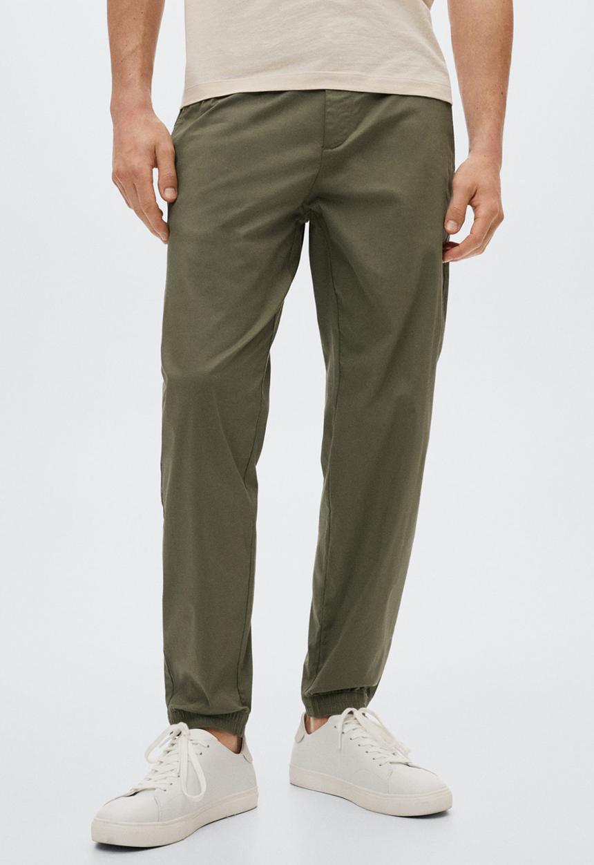 MANGO - Trevi cuffed pant - khaki
