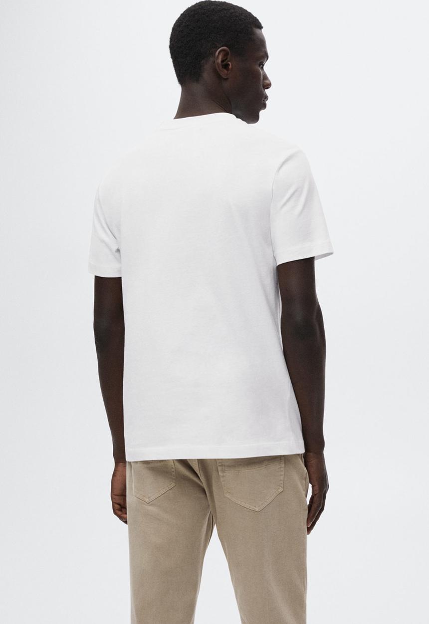 MANGO - Chelsea sustainable v-neck tee - white