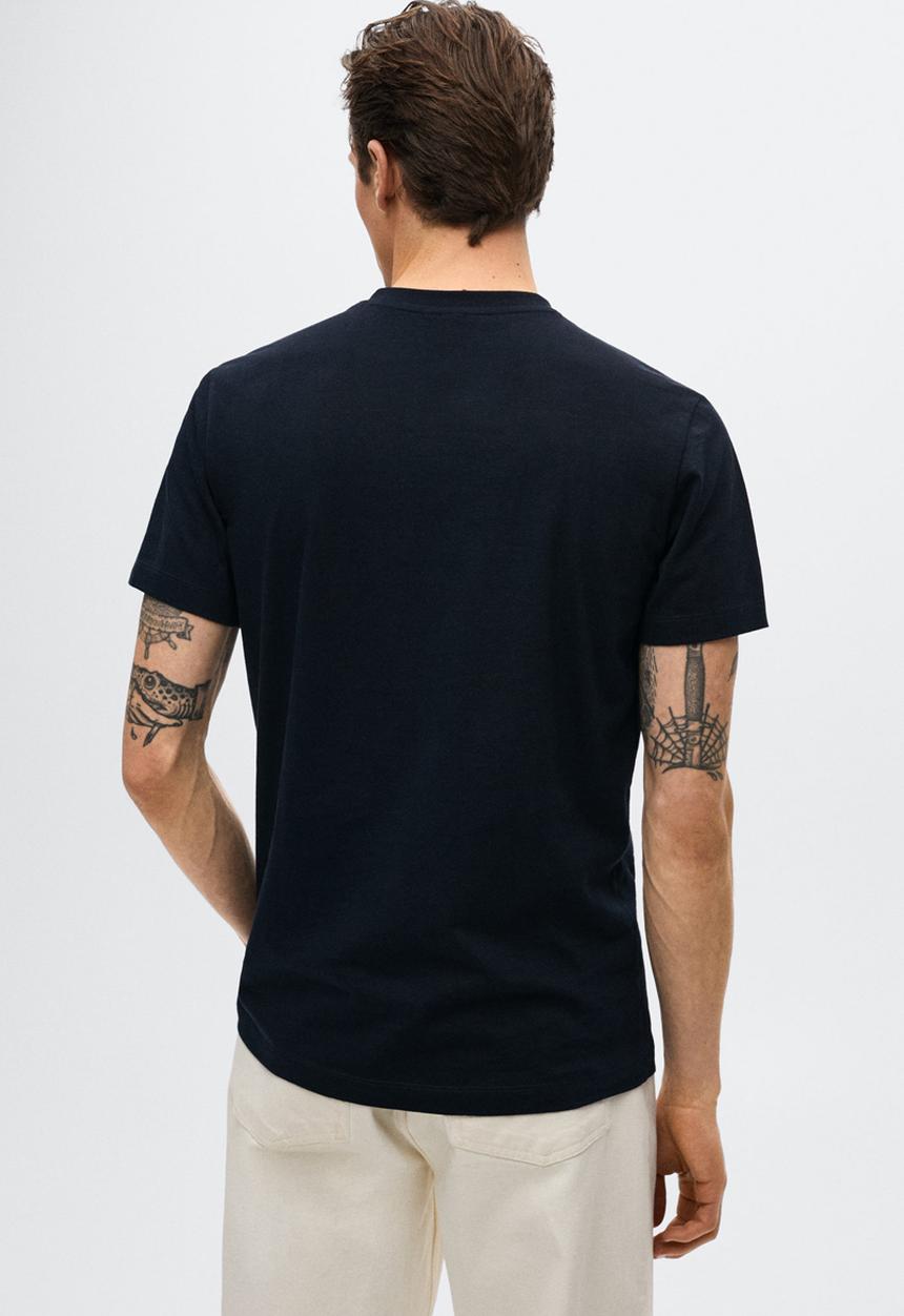 MANGO - Chelsea sustainable v-neck tee - navy
