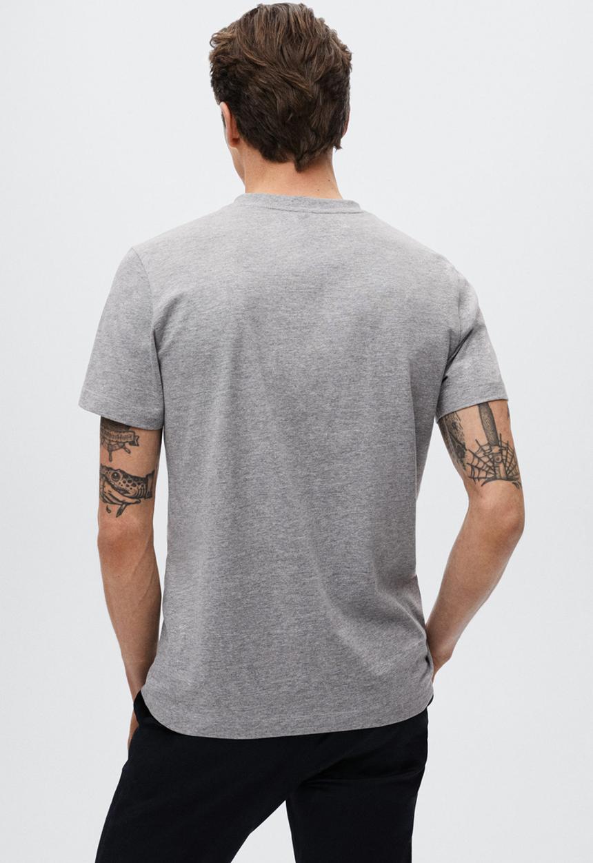 MANGO - Chelsea sustainable v-neck tee - grey