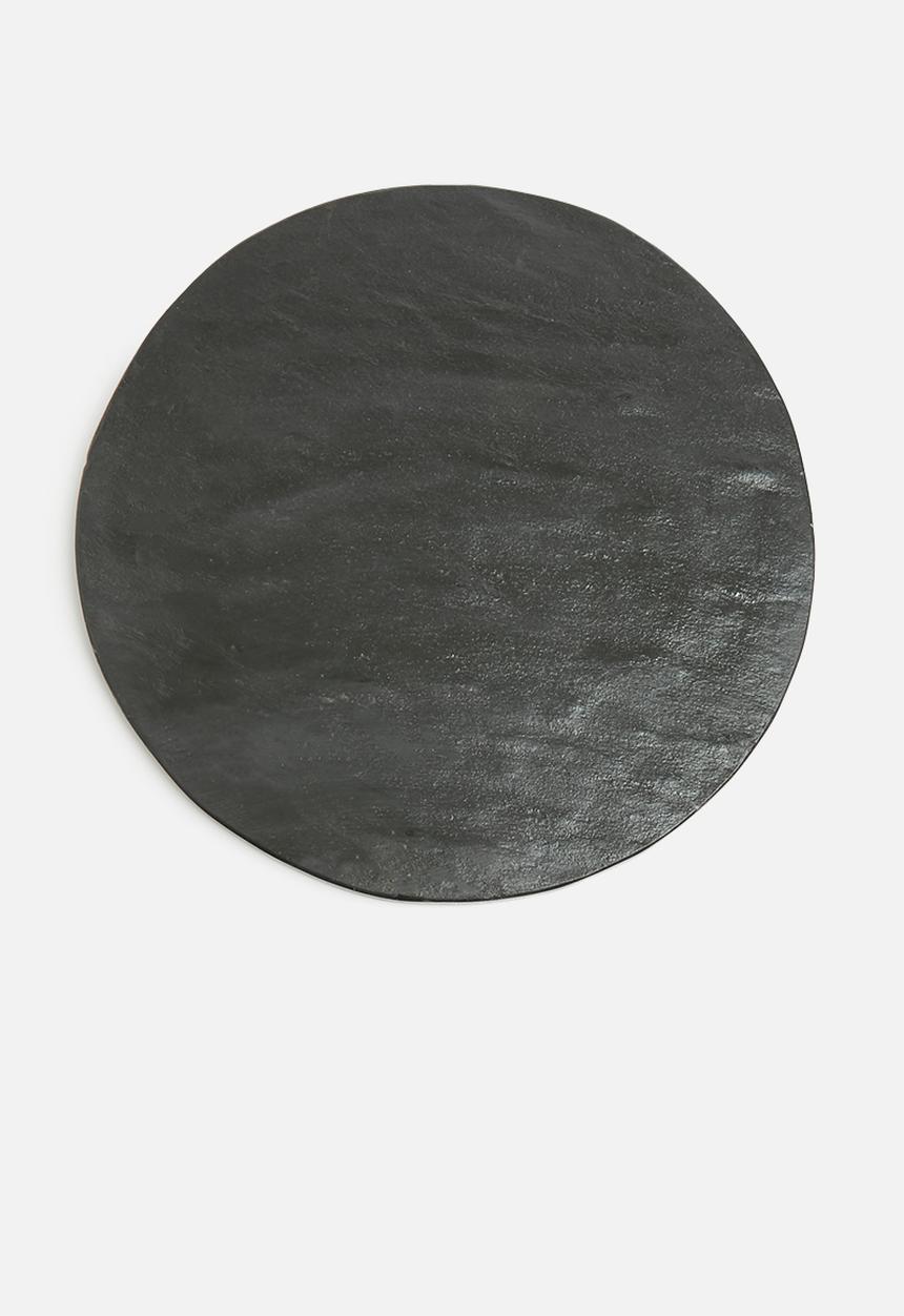 Sixth Floor - Slate circle shaped serving platter - black