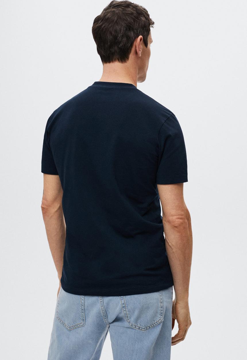MANGO - Stretch T-shirt - navy
