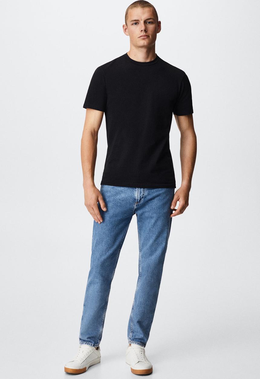 MANGO - Stretch t-shirt  - black