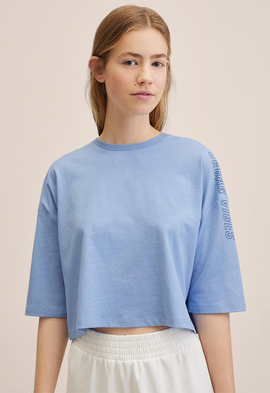 MANGO - T-shirt moving - blue