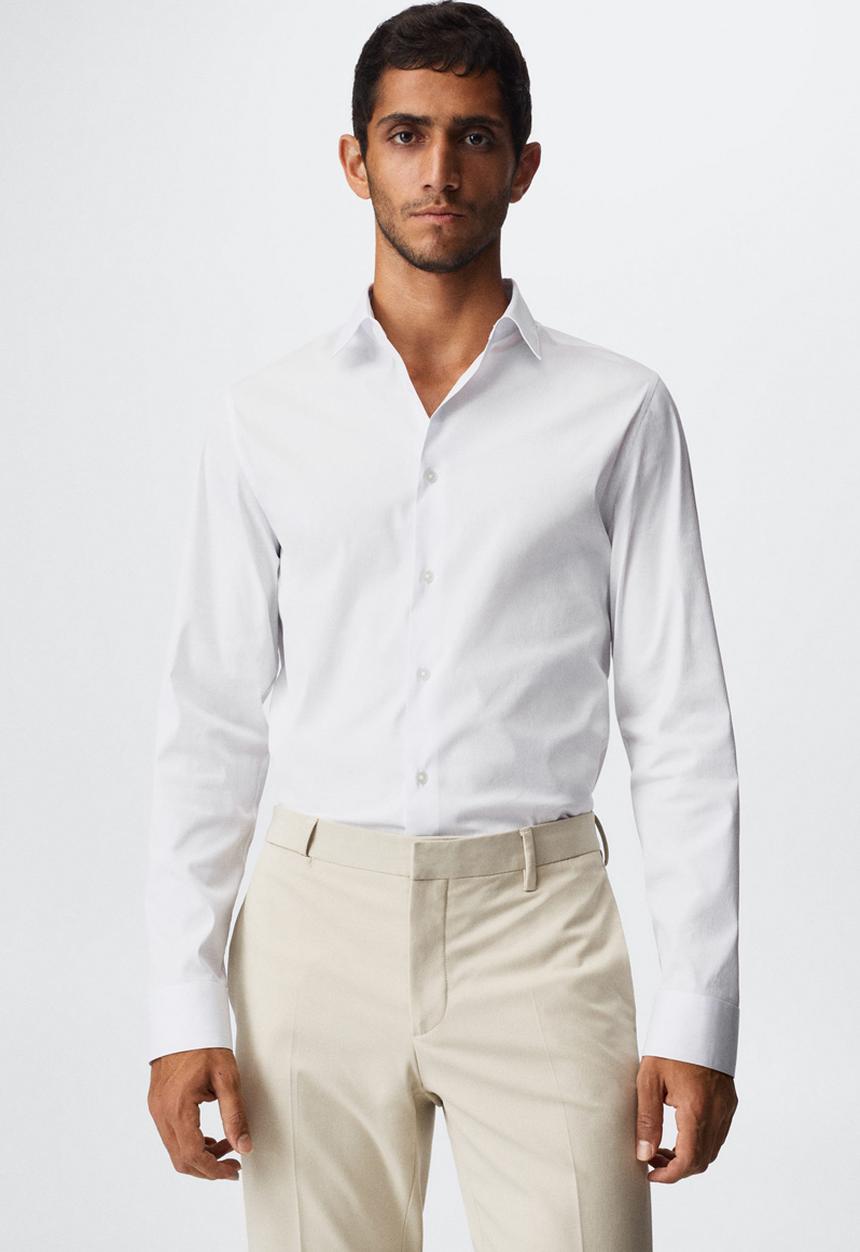 MANGO - Emotion slim fit shirt - white
