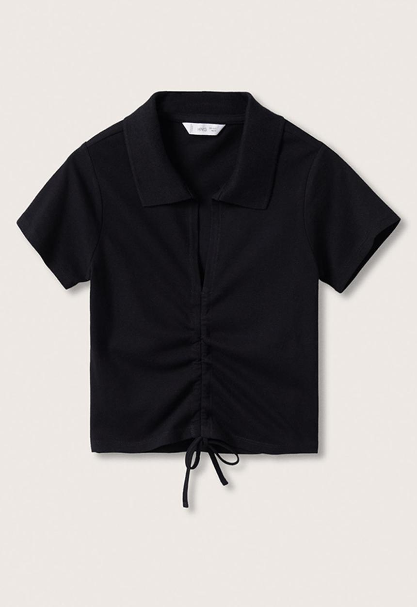 MANGO - Polo shirt lazo - black