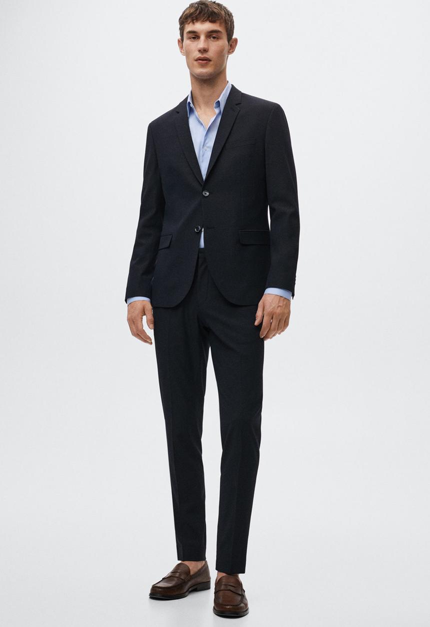 MANGO - Emotion slim fit shirt - blue