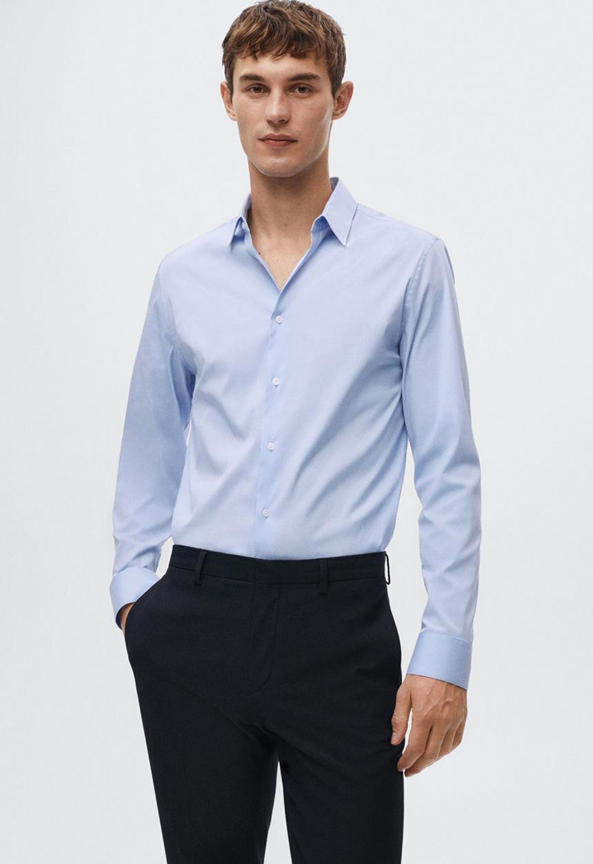 MANGO - Emotion slim fit shirt - blue