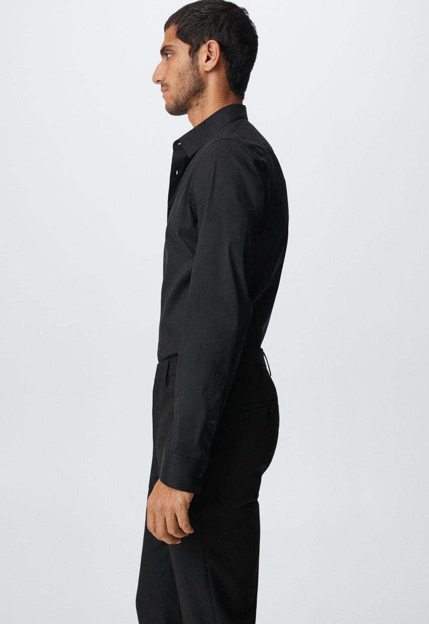 MANGO - Emotion slim fit shirt  - black