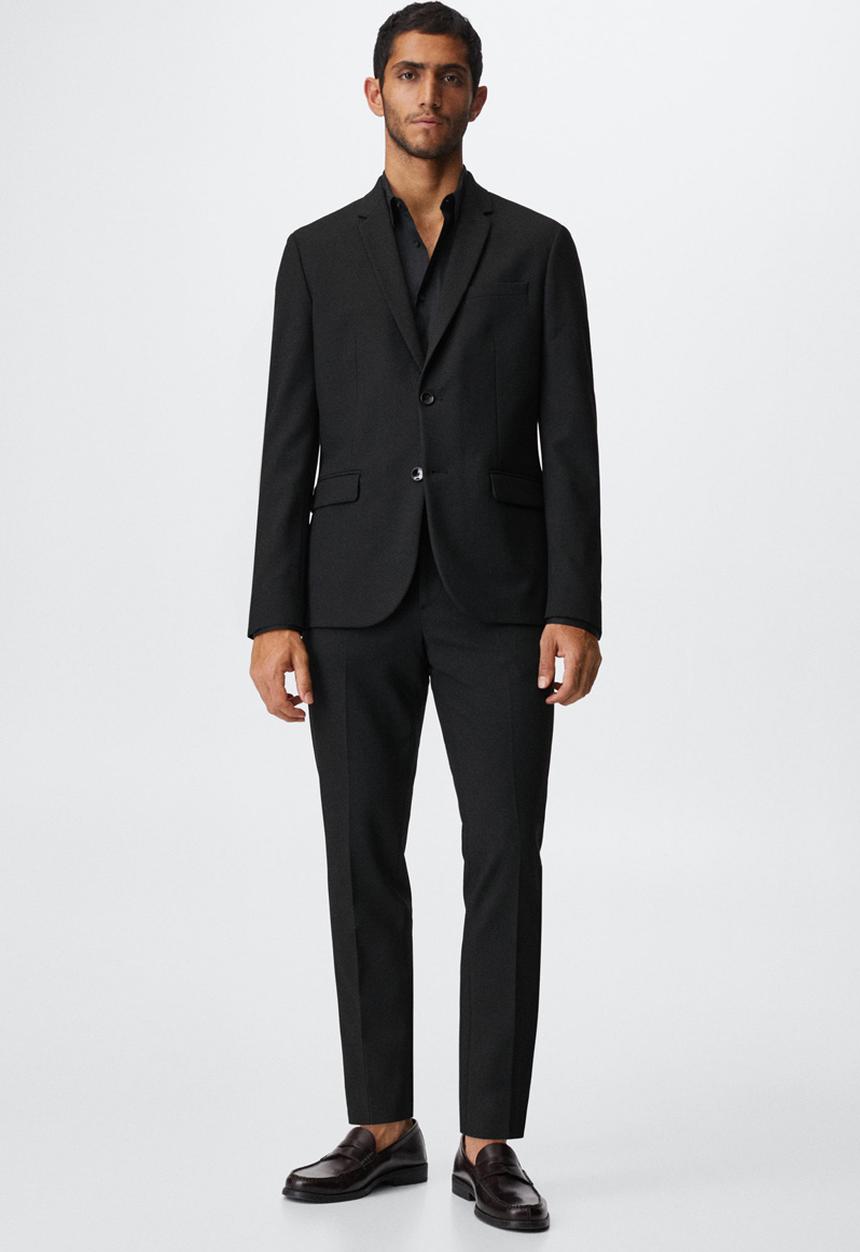 MANGO - Emotion slim fit shirt  - black