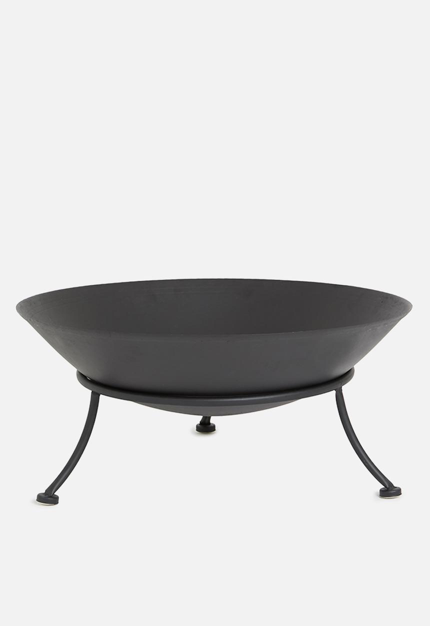 H&S - Fire bowl on metal stand - black