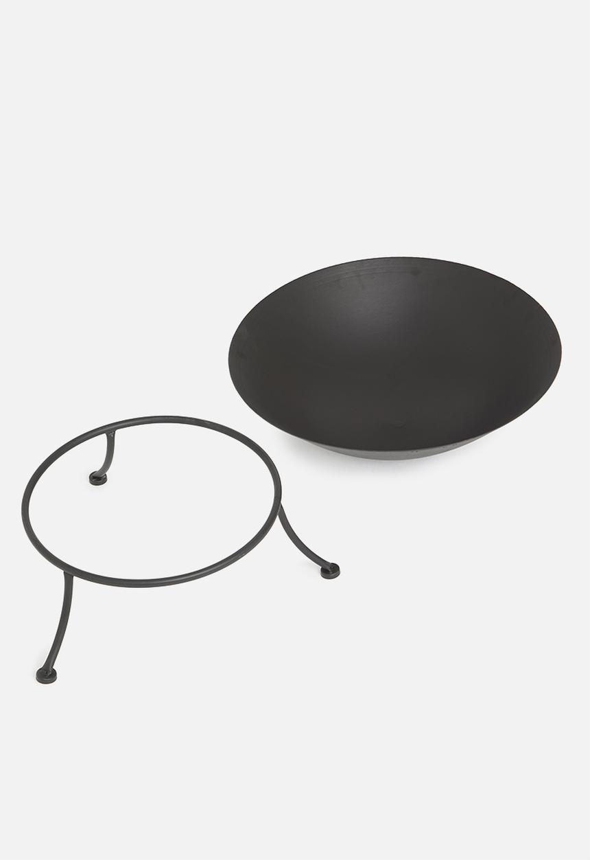 H&S - Fire bowl on metal stand - black