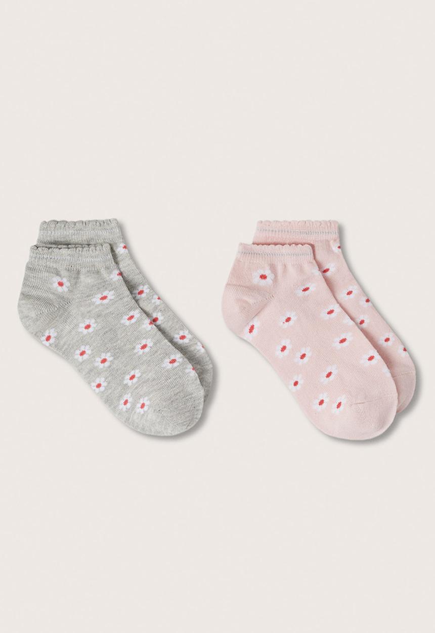 MANGO - Socks flower - pink