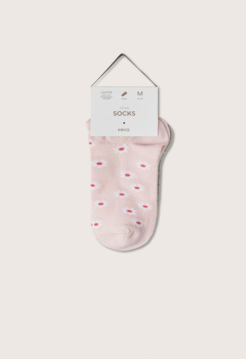 MANGO - Socks flower - pink