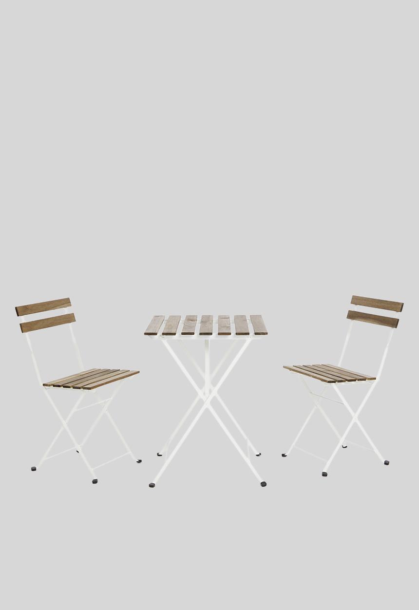 H&S - Siesta bistro set -white & natural