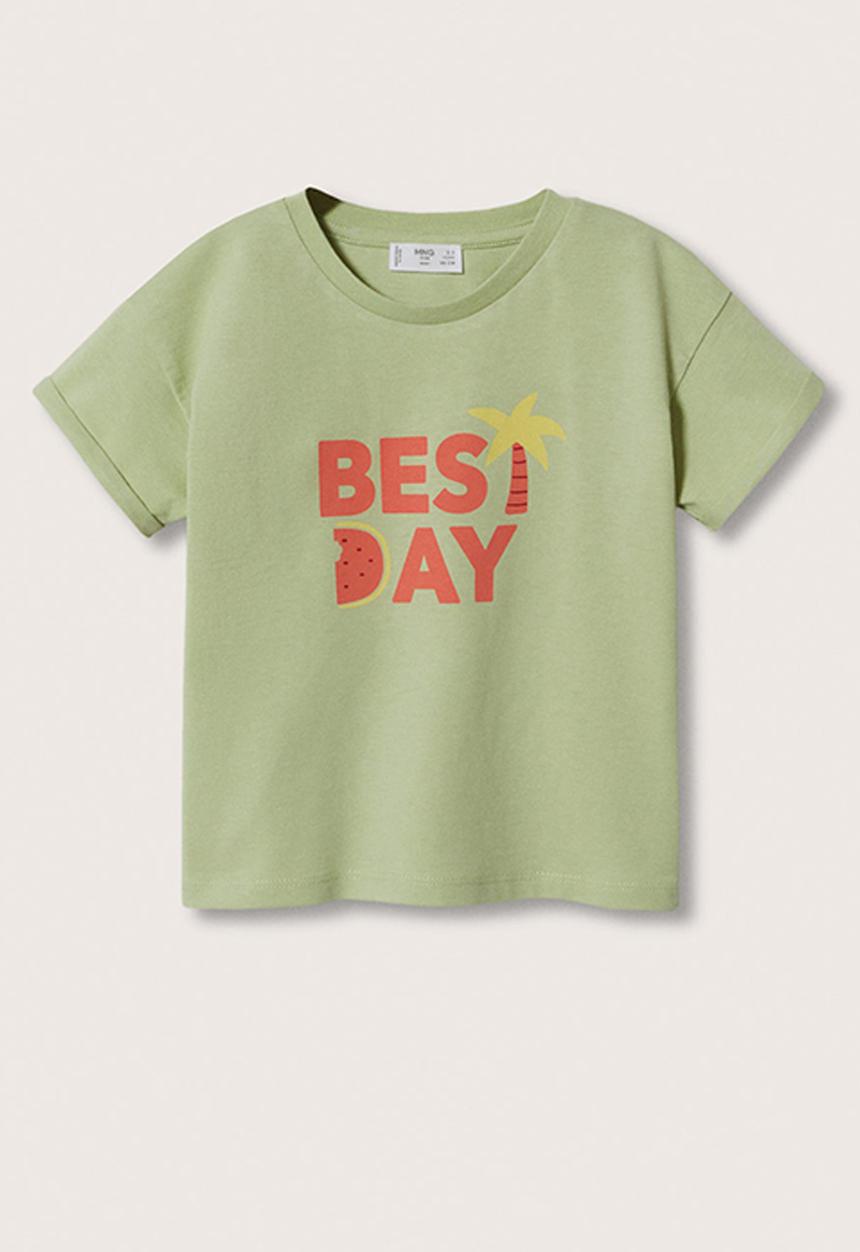 MANGO - T-shirt vacay - lt green