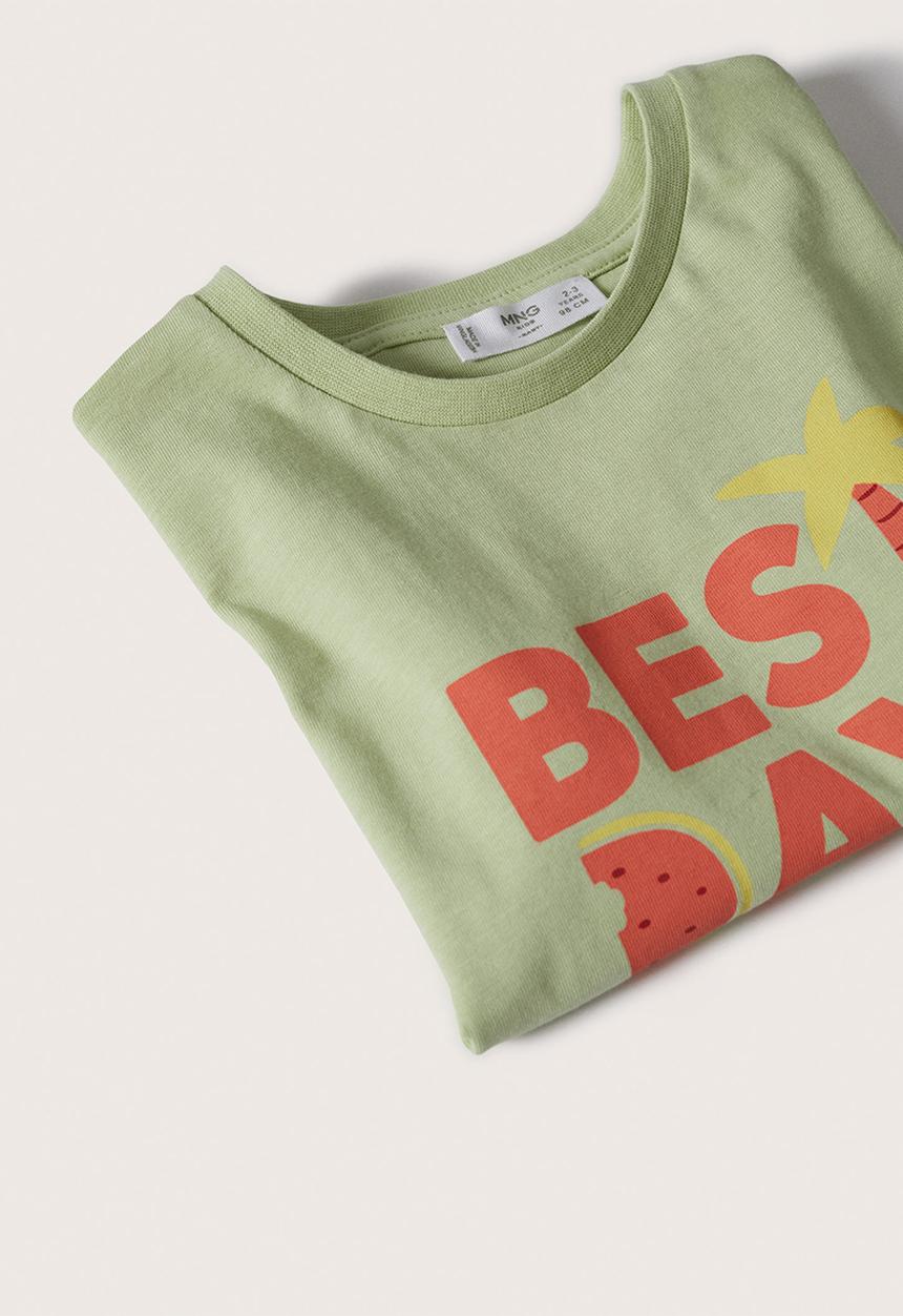 MANGO - T-shirt vacay - lt green