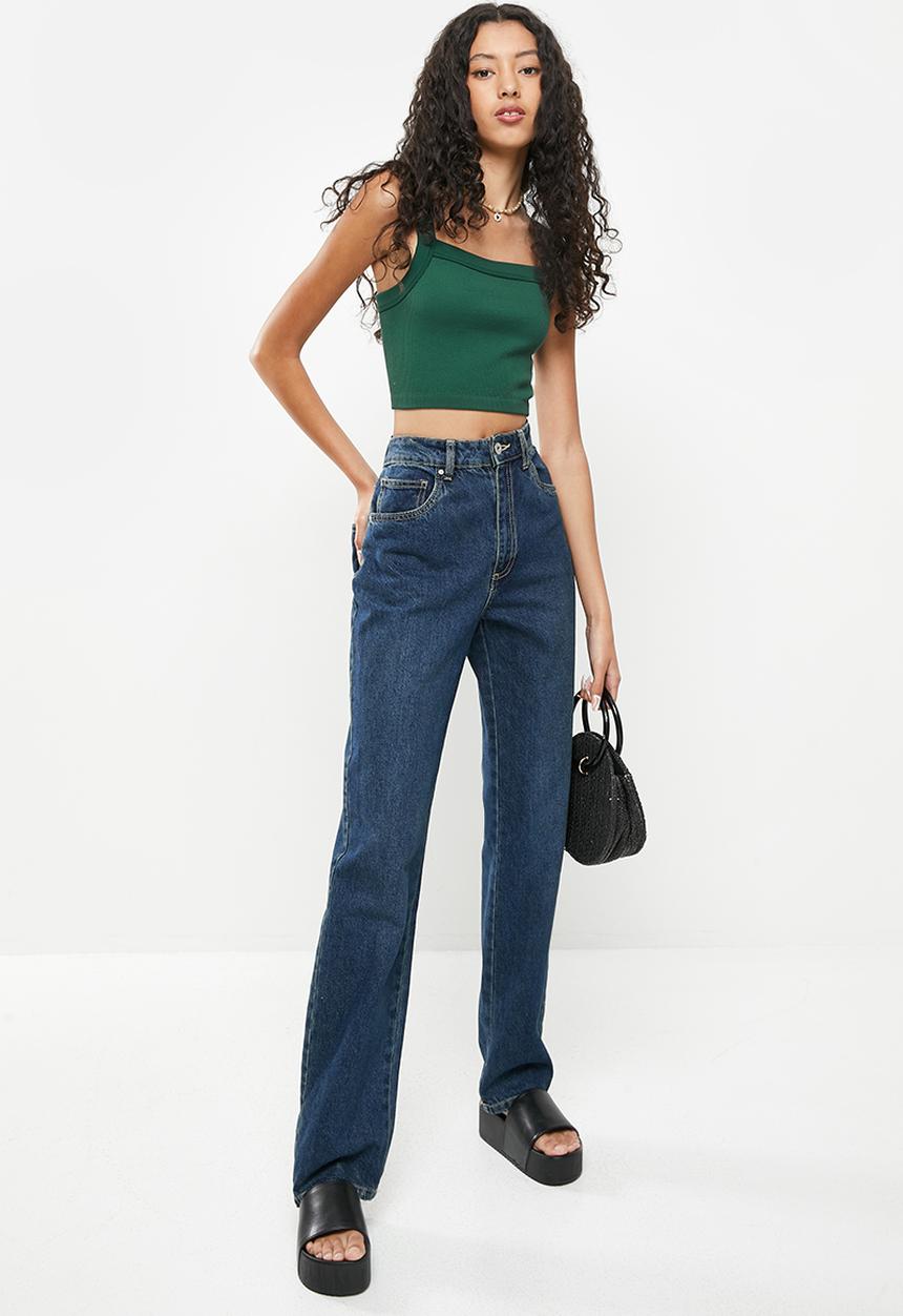 Cotton On - Seamless nelly straight neck tank - scholar green