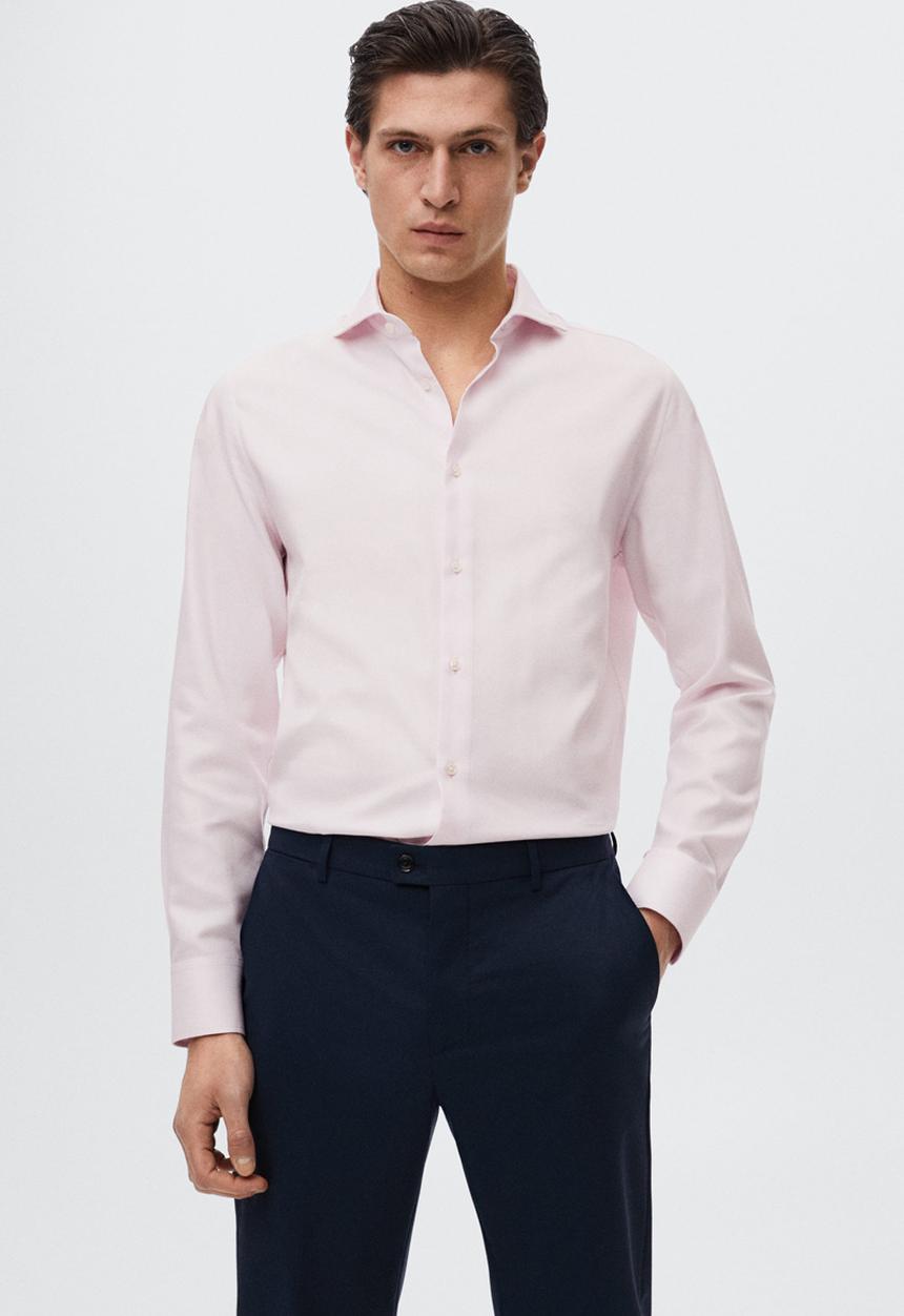 MANGO - Lakecity slim fit shirt - light pink