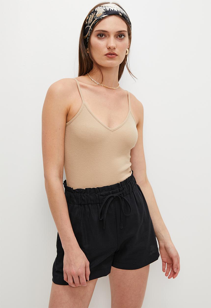 Superbalist - Basic rib strappy bodysuit - beige