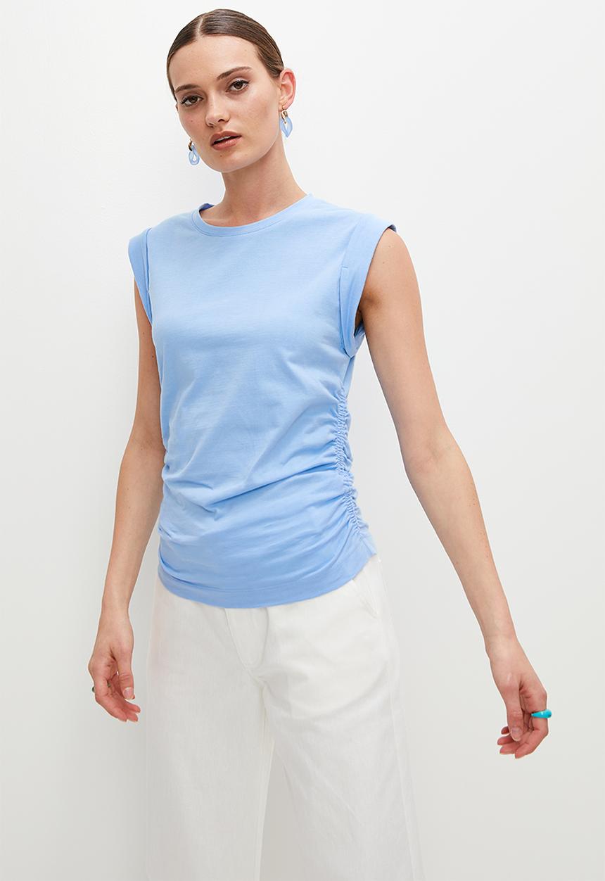 Superbalist - Style side ruched tee - sky blue