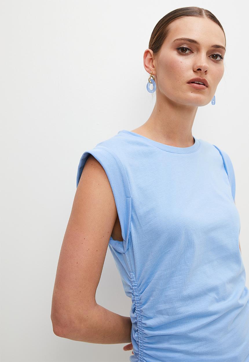Superbalist - Style side ruched tee - sky blue