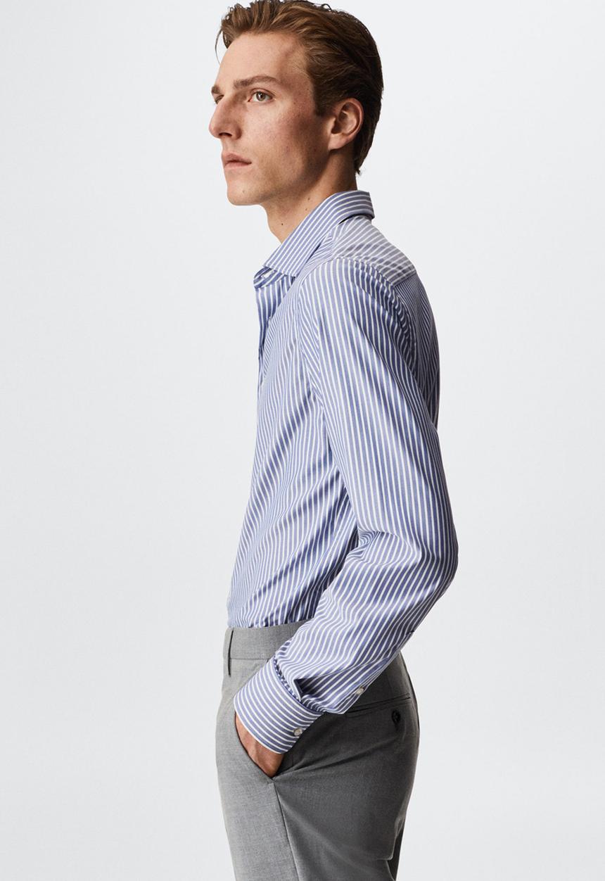 MANGO - Active formal striped - blue