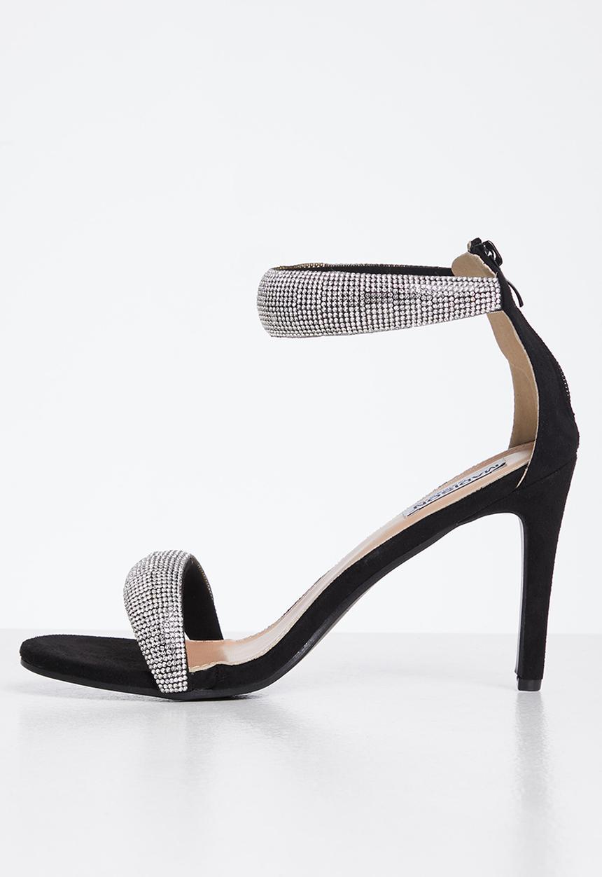 Madison® - Ava ankle tie stiletto heel - black