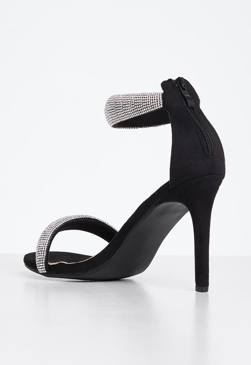Madison® - Ava ankle tie stiletto heel - black