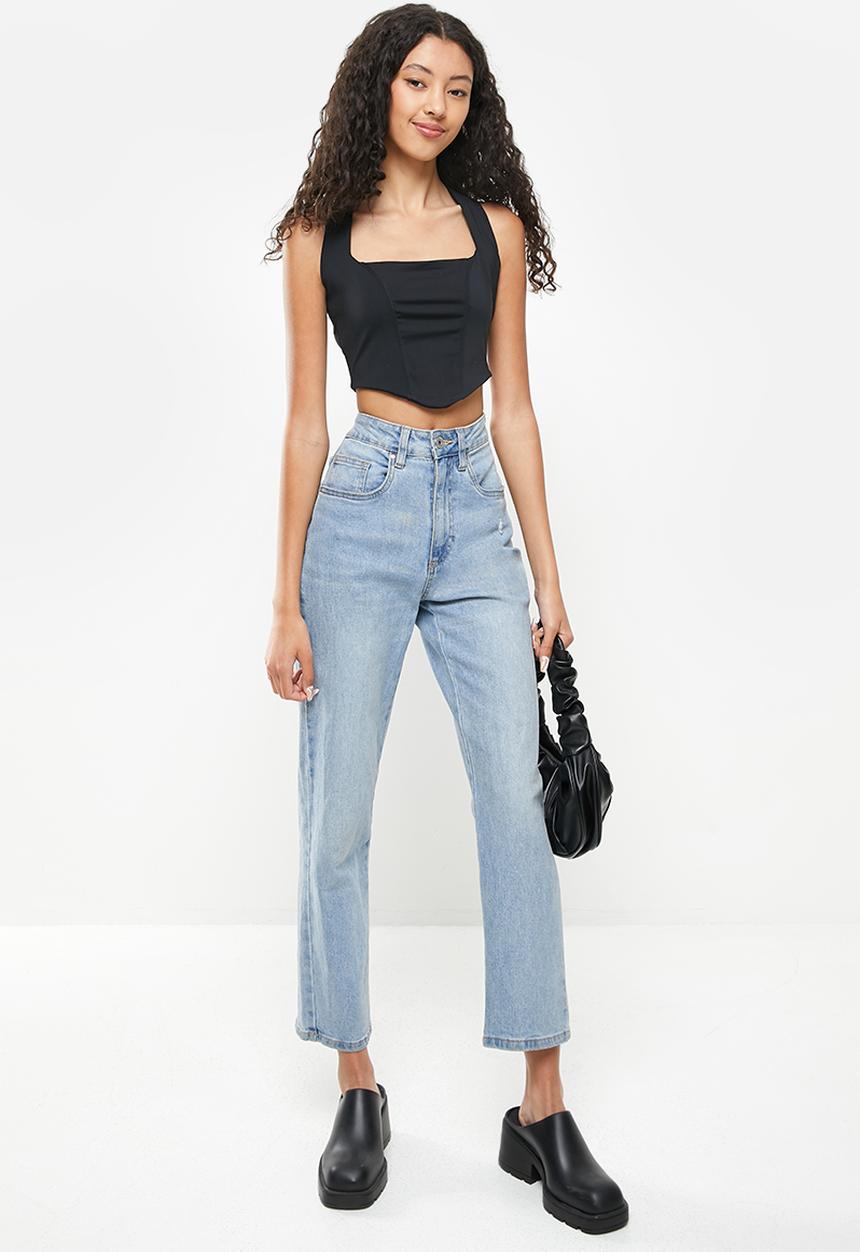 Cotton On - Bobbie tie back corset top - black