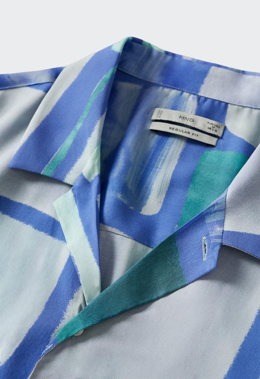 MANGO - Piques shirt - blue