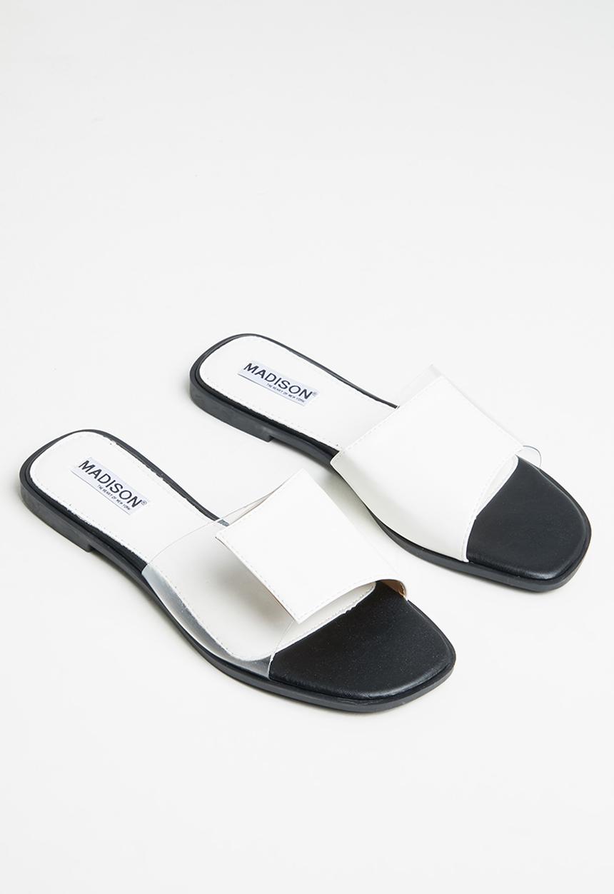 Madison® - Cecelia slide sandal - white & clear