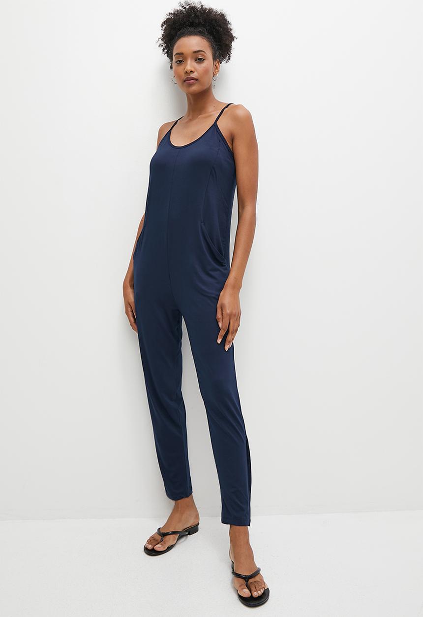 edit - Panel pocket detail harem jumpsuit - dark blue