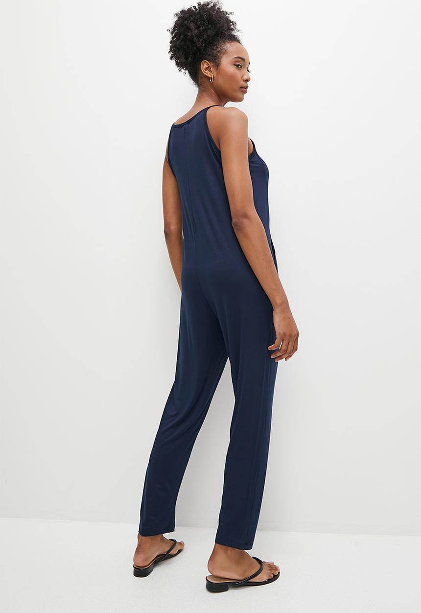 edit - Panel pocket detail harem jumpsuit - dark blue