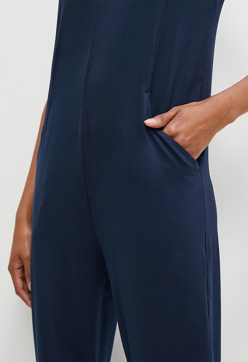 edit - Panel pocket detail harem jumpsuit - dark blue