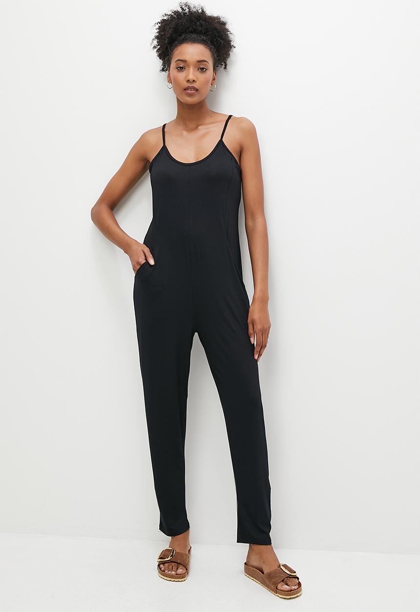 edit - Panel pocket detail harem jumpsuit - black
