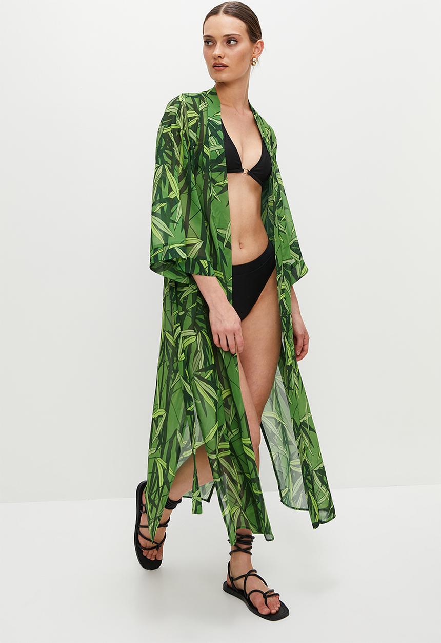 Superbalist - Midaxi cover up - green bamboo