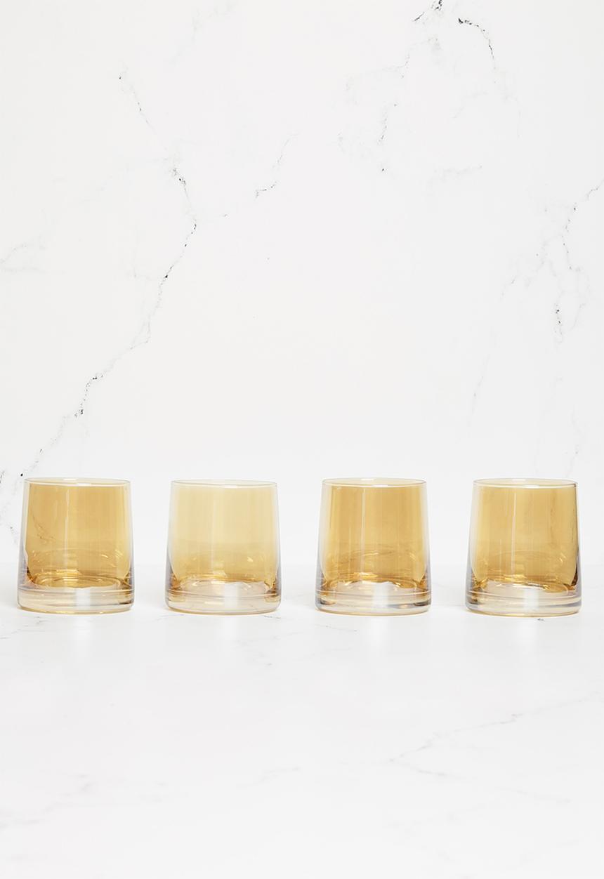 Sixth Floor - Nordic water glass set of 4 - amber 