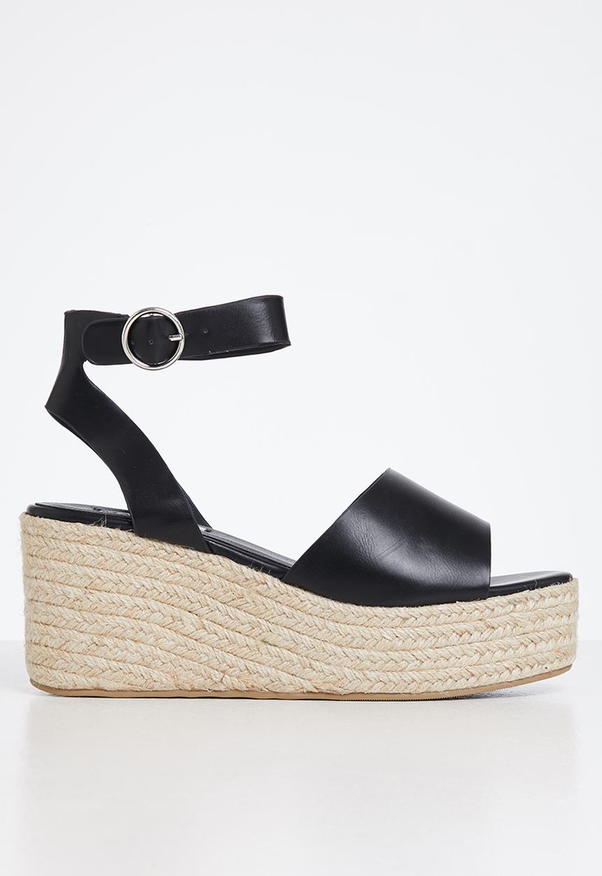 Madison® - Cameron espadrille wedge heel - black