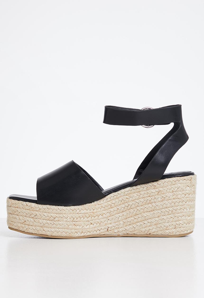 Madison® - Cameron espadrille wedge heel - black