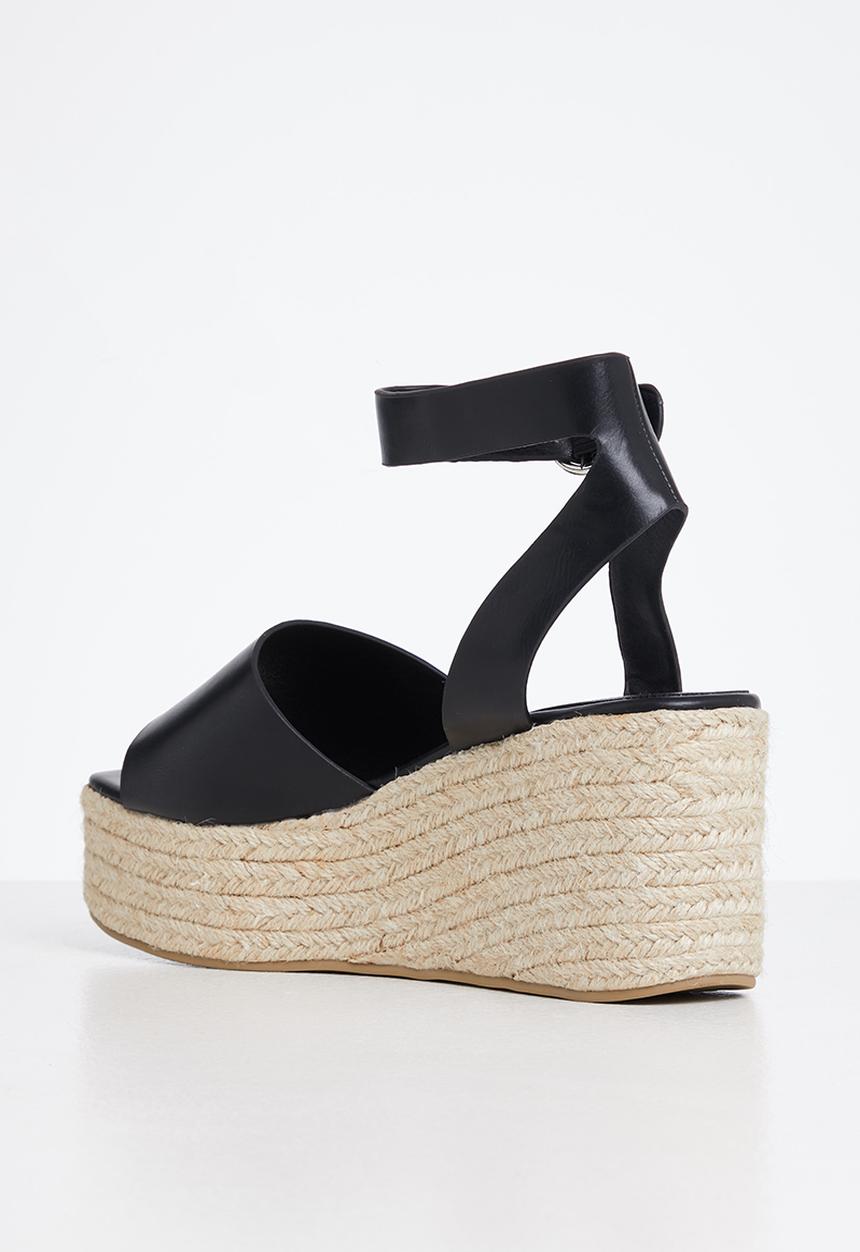 Madison® - Cameron espadrille wedge heel - black