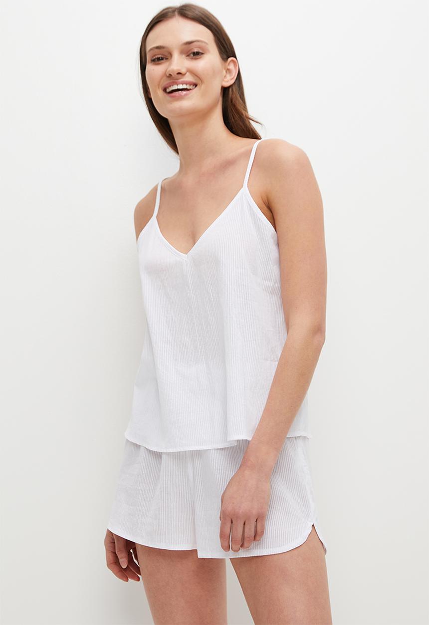 Superbalist - Sleep cami & shorts set -  white