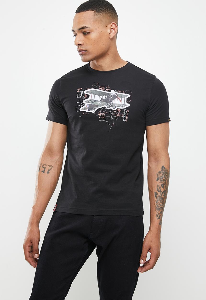 Alpha Industries - Aero graphic print applique - black
